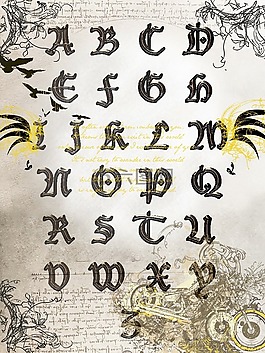 字母,信件,字體