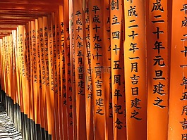 日本,門,橙