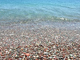 鵝卵石,海灘,自然