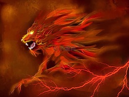火,獅子,火焰