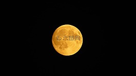 月,近滿月,橙