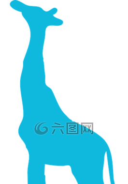 長頸鹿,側(cè)影,藍色