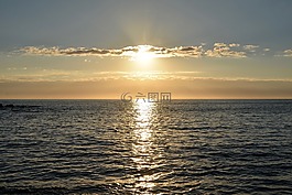 夜,日落,海