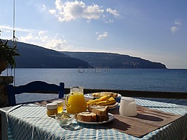 早餐,海,食品