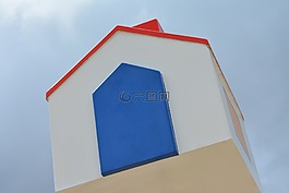 房子,山寨,天空