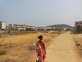 印度,女子,走