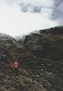 山,高原,云
