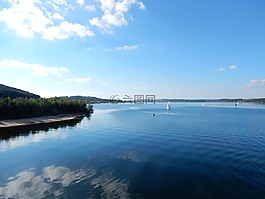 湖,藍(lán)色,夏季