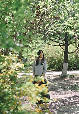 大學(xué)生,樹林,唯美
