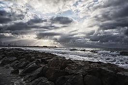 海,冬天,云