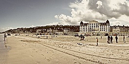 trouville,海灘,海