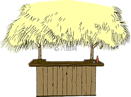 小屋,稻草,屋顶