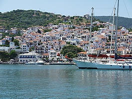 skopelos,海港,帆船