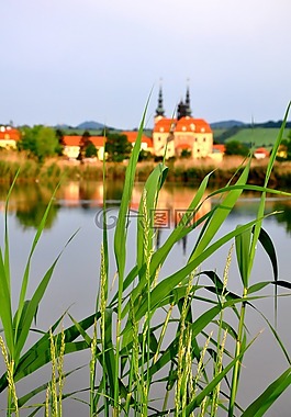 velehrad,修道院,池塘
