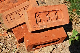 磚,壓紋,紅磚