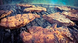 烤架,肉,夏季