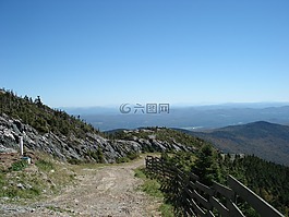 徑,徒步旅行,山