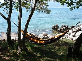 吊床,休息,海