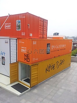 集裝箱,箱,橙