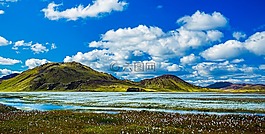 冰島,全景圖,山