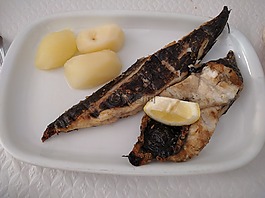 魚,土豆,燒烤