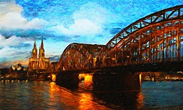 hohenzollern 橋,抽象,橋