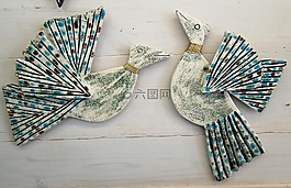 陶瓷,墻,鳥類