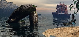幻想,海洋,热带
