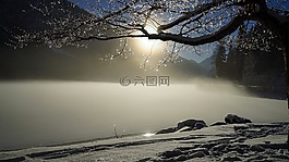 冬天,湖,冰