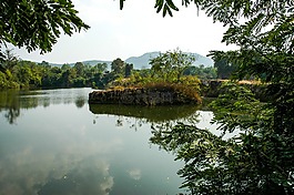 景觀,湖,樹木