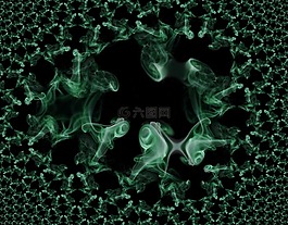 分形,煙,綠色