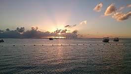 日落,海,海洋
