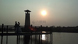 夕陽,風景,愛