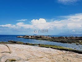 天空,云,海