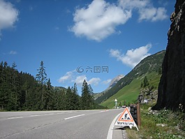道路,盾,高山