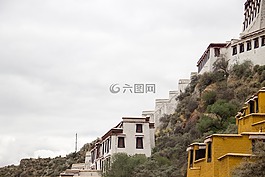 布达拉宫,西藏,白云