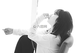 思維,女孩,年輕