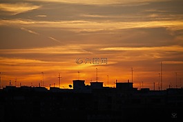 剪影,輪廓,建筑物