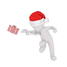 圣誕節(jié),白人男性,全身