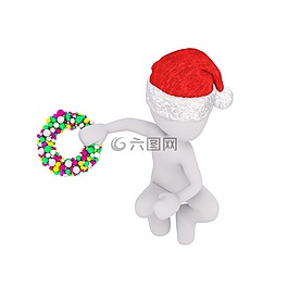 圣誕節(jié),白人男性,全身