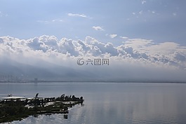 云,天空,海