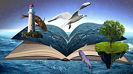 幻想,海,水