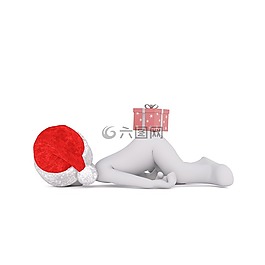圣誕節(jié),白人男性,全身