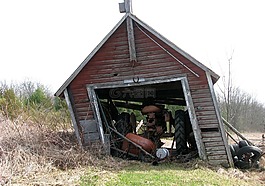 車庫,農(nóng)場,拖拉機(jī)