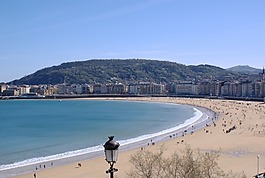 concha 湾,海滩,春