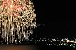 三个 shakus 球,烟花,鹿儿岛县