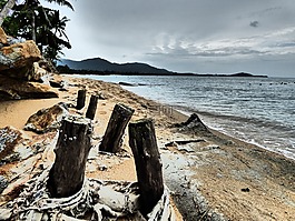 戏剧,海滩,海
