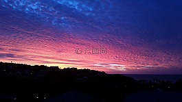 日落,黃昏,自然