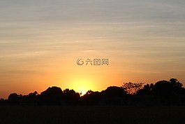 日落,黃昏,高原