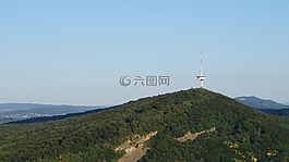 電視塔,藍色,天空
